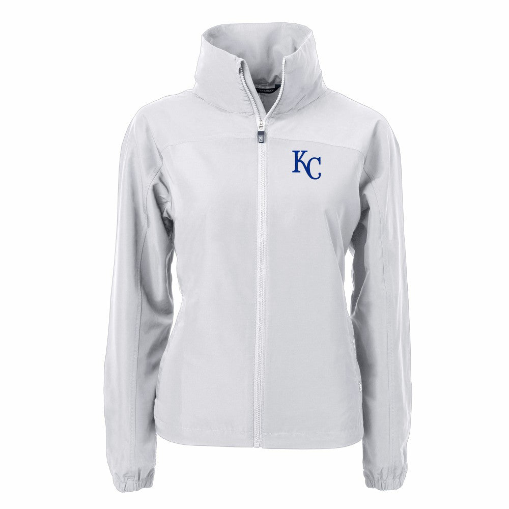 Kansas City Royals Cutter & Buck Women's Charter Eco Recycled Full-Zip Jacket - Gray