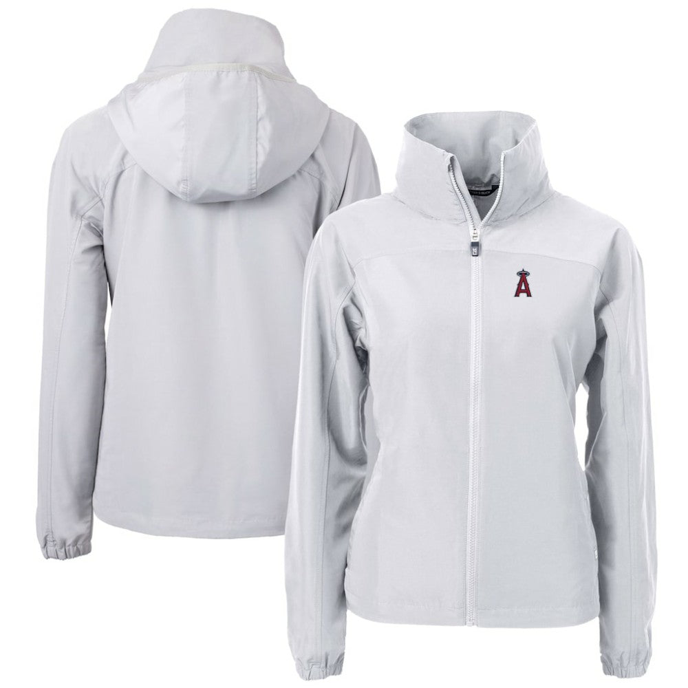 Los Angeles Angels Cutter & Buck Women's Charter Eco Recycled Full-Zip Jacket - Gray