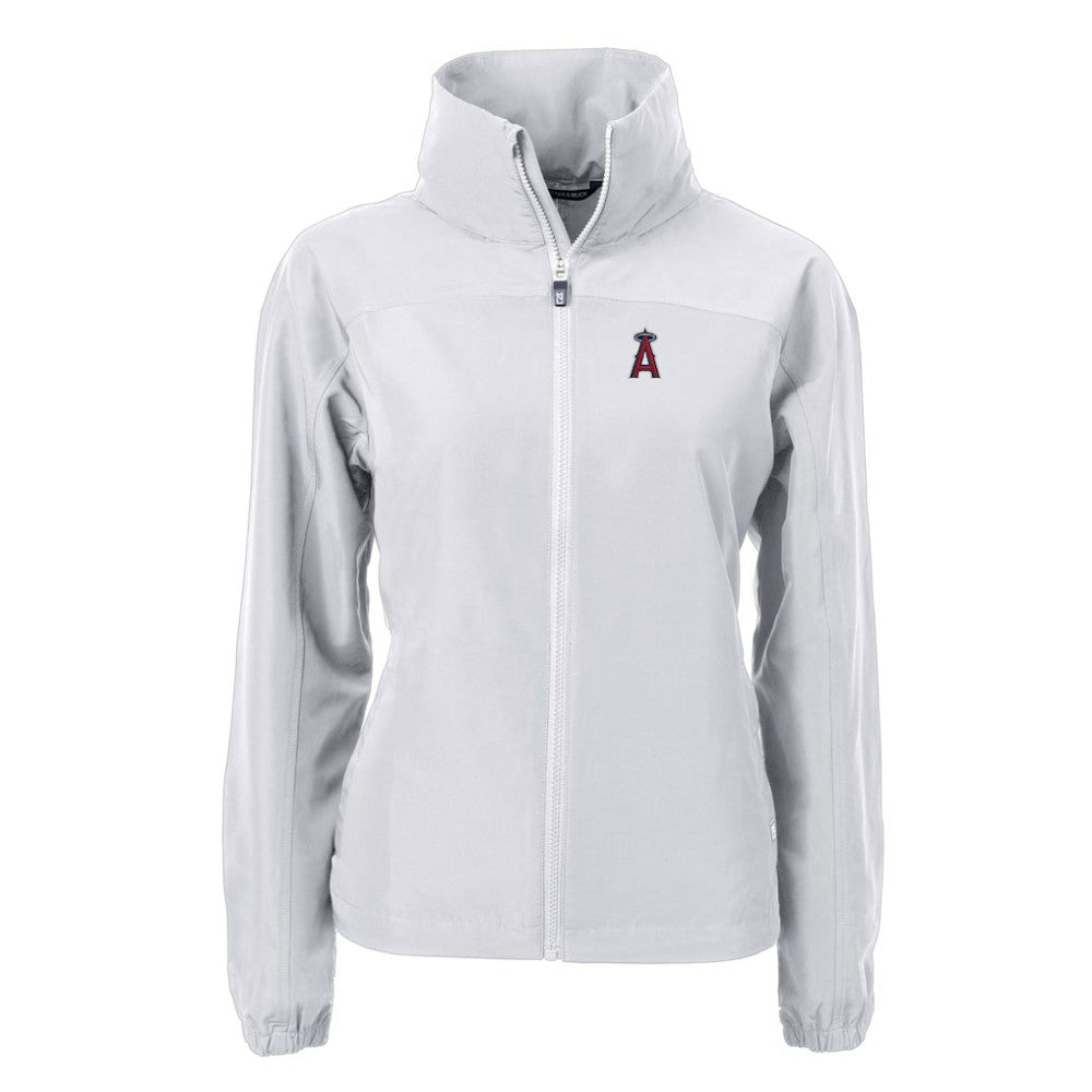 Los Angeles Angels Cutter & Buck Women's Charter Eco Recycled Full-Zip Jacket - Gray