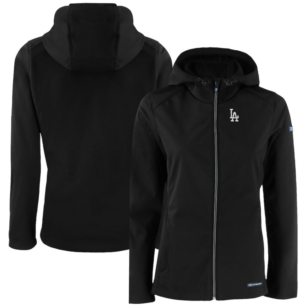 Los Angeles Dodgers Cutter & Buck Women's Evoke Eco Softshell Recycled Full-Zip Jacket - Black