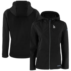 Los Angeles Dodgers Cutter & Buck Women's Evoke Eco Softshell Recycled Full-Zip Jacket - Black