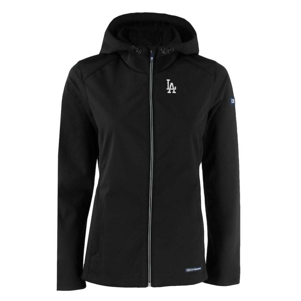 Los Angeles Dodgers Cutter & Buck Women's Evoke Eco Softshell Recycled Full-Zip Jacket - Black