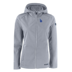 Los Angeles Dodgers Cutter & Buck Women's Evoke Eco Softshell Recycled Full-Zip Jacket - Gray