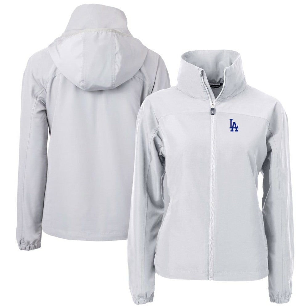 Los Angeles Dodgers Cutter & Buck Women's Charter Eco Recycled Full-Zip Jacket - Gray