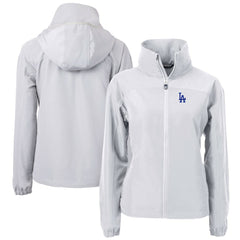 Los Angeles Dodgers Cutter & Buck Women's Charter Eco Recycled Full-Zip Jacket - Gray