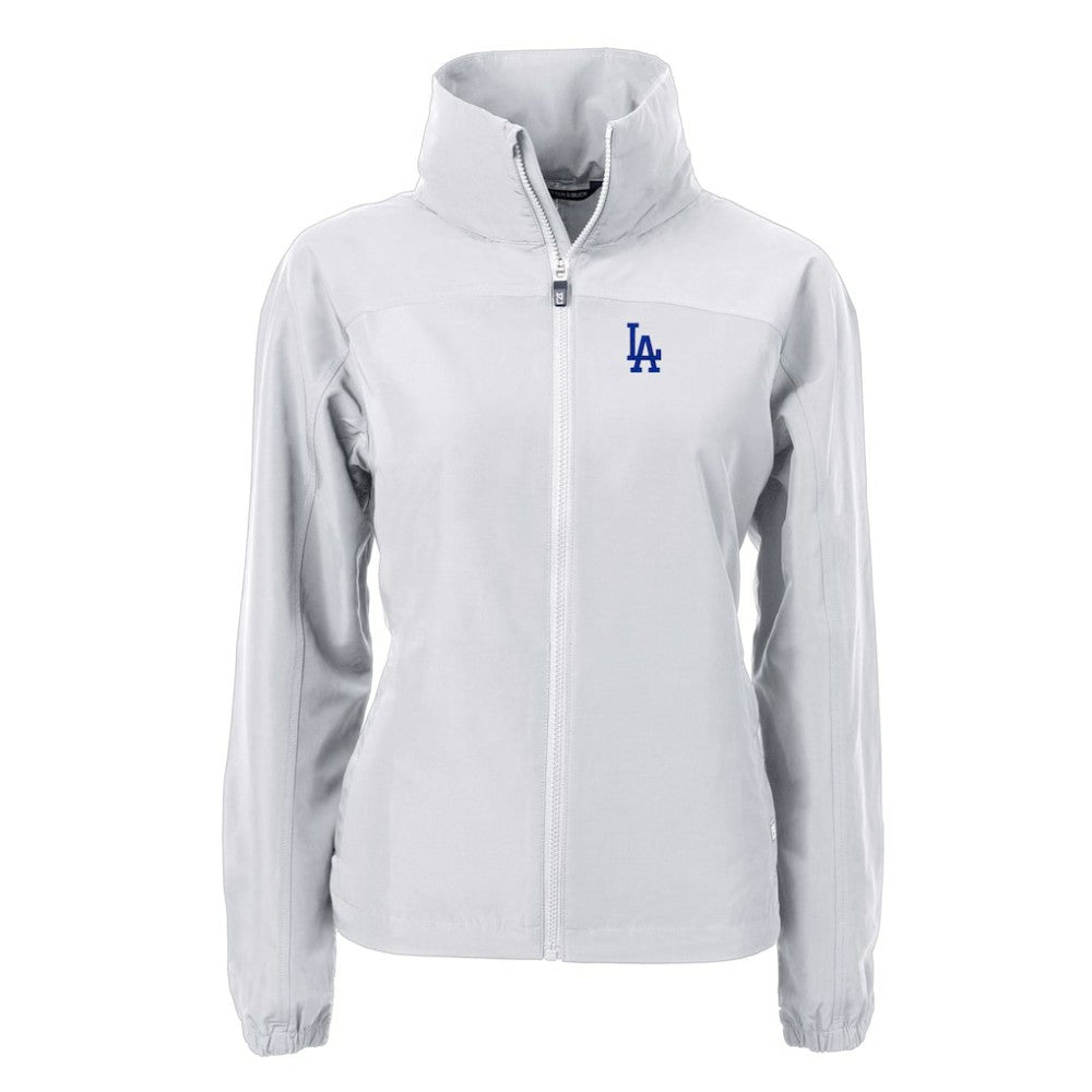 Los Angeles Dodgers Cutter & Buck Women's Charter Eco Recycled Full-Zip Jacket - Gray