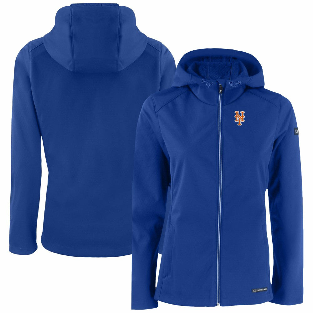 New York Mets Cutter & Buck Women's Evoke Eco Softshell Recycled Full-Zip Jacket - Royal