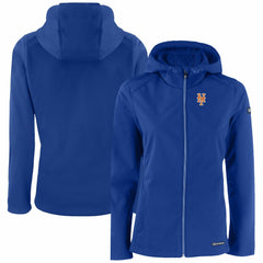 New York Mets Cutter & Buck Women's Evoke Eco Softshell Recycled Full-Zip Jacket - Royal