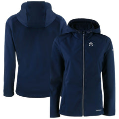 New York Yankees Cutter & Buck Women's Evoke Eco Softshell Recycled Full-Zip Jacket - Navy
