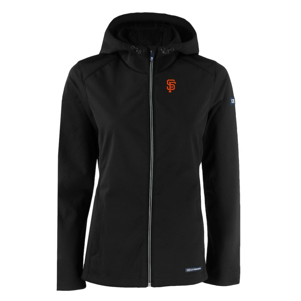 San Francisco Giants Cutter & Buck Women's Evoke Eco Softshell Recycled Full-Zip Jacket - Black