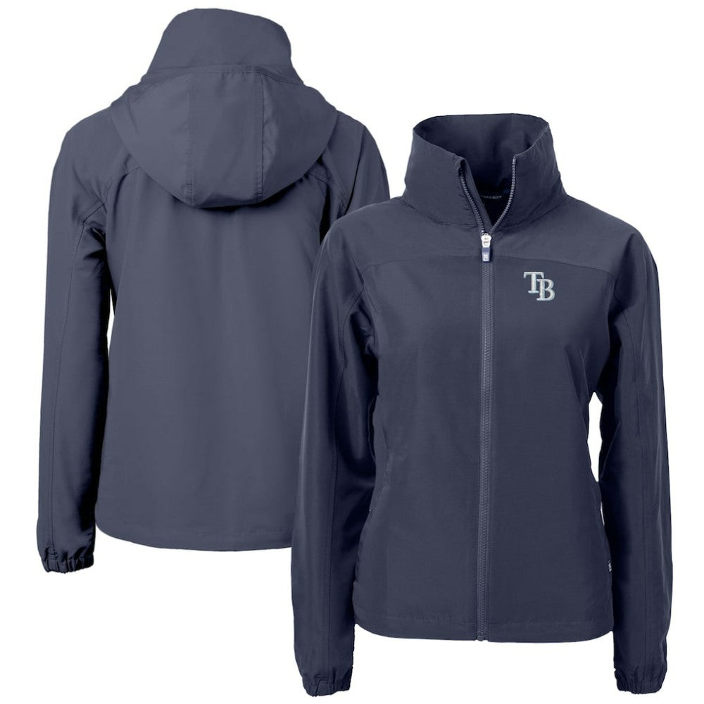 Tampa Bay Rays Cutter & Buck Women's Charter Eco Recycled Full-Zip Jacket - Navy