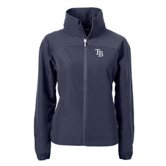 Tampa Bay Rays Cutter & Buck Women's Charter Eco Recycled Full-Zip Jacket - Navy