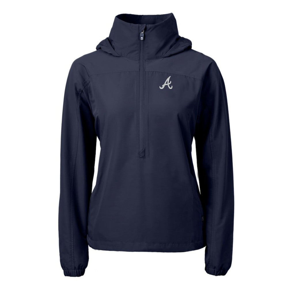 Atlanta Braves Cutter & Buck Women's Charter Eco Recycled Half-Zip Anorak Jacket - Navy