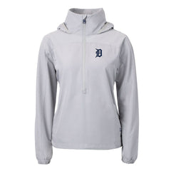 Detroit Tigers Cutter & Buck Women's Charter Eco Recycled Half-Zip Anorak Jacket - Gray