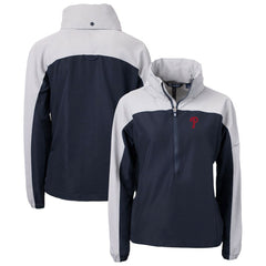 Philadelphia Phillies Cutter & Buck Women's Charter Eco Recycled Half-Zip Anorak Jacket - Navy