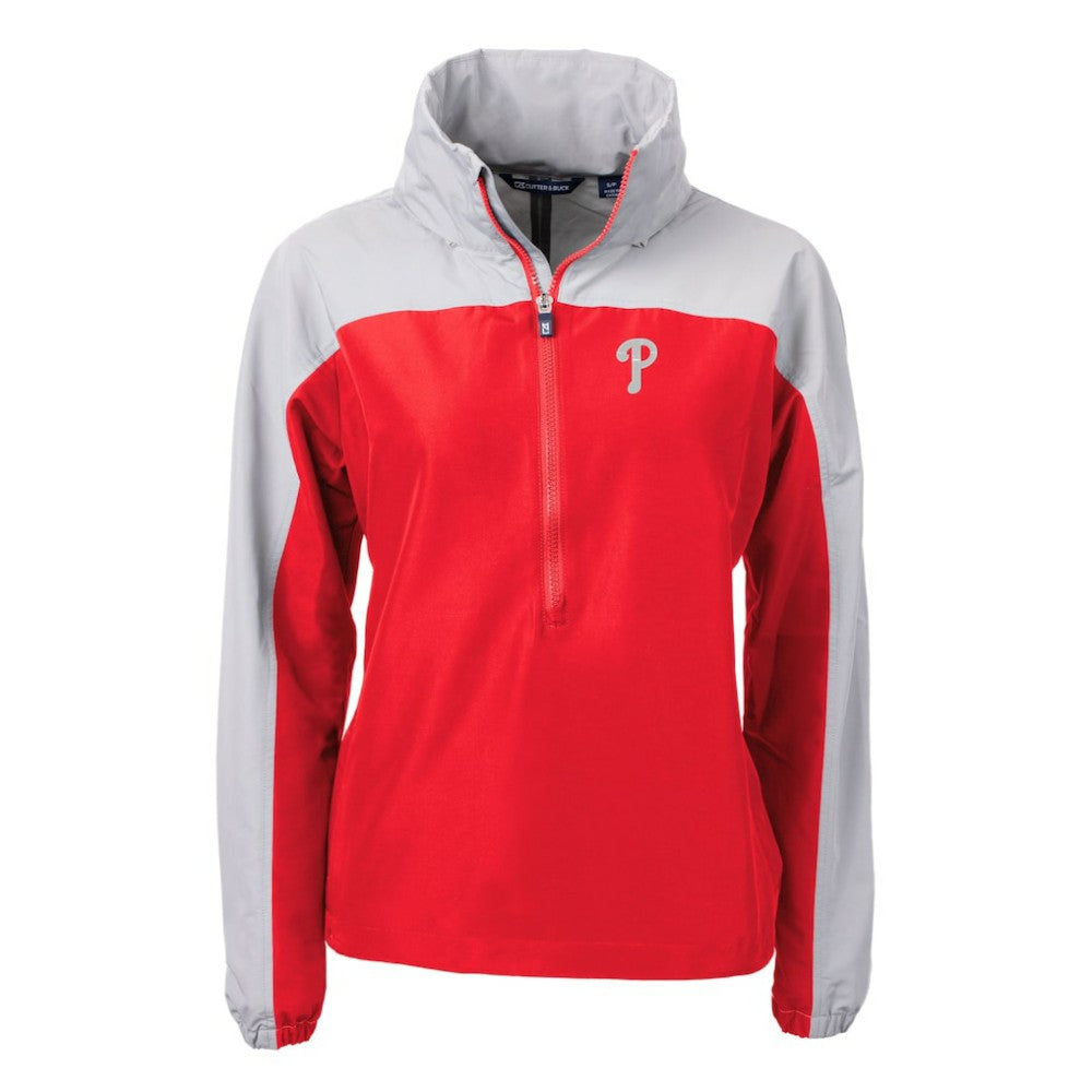 Philadelphia Phillies Cutter & Buck Women's Charter Eco Recycled Half-Zip Anorak Jacket - Red