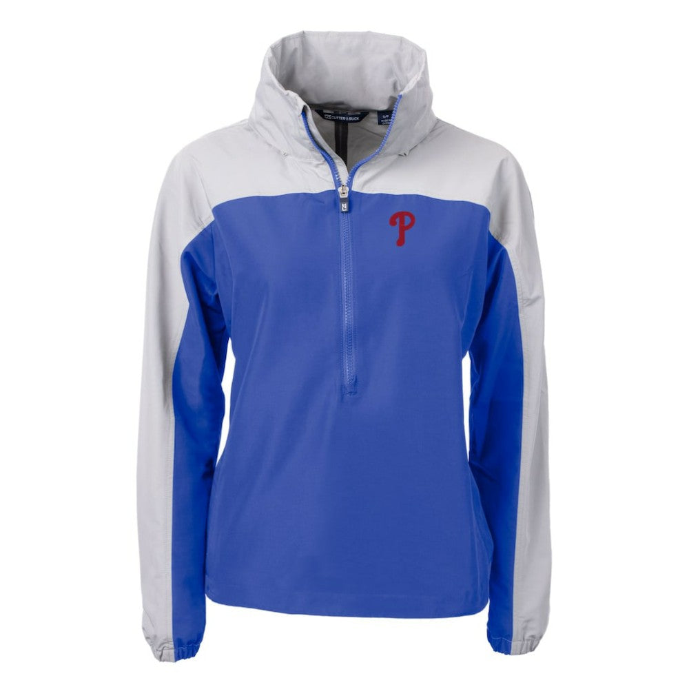 Philadelphia Phillies Cutter & Buck Women's Charter Eco Recycled Half-Zip Anorak Jacket - Royal