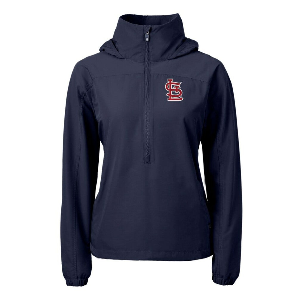 St. Louis Cardinals Cutter & Buck Women's Charter Eco Recycled Half-Zip Anorak Jacket - Navy