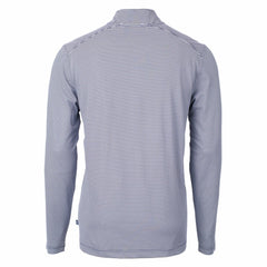 Cleveland Guardians Cutter & Buck Virtue Eco Pique Micro Stripe Big & Tall Recycled Quarter-Zip Pullover Top - Navy/White