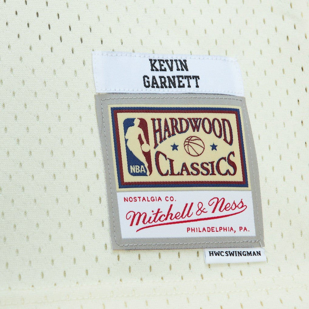 Kevin Garnett Minnesota Timberwolves Chainstitch Swingman Jersey - Cream | Mitchell & Ness sale