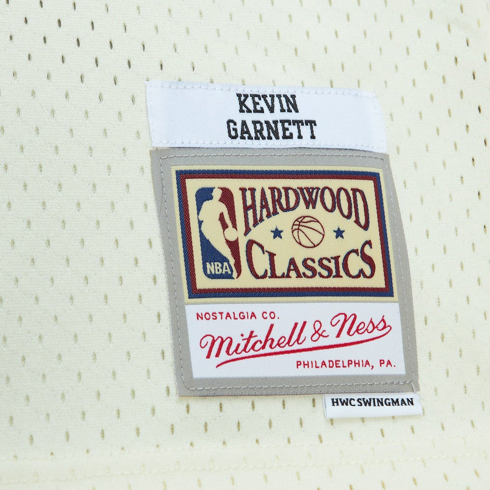 Kevin Garnett Minnesota Timberwolves Chainstitch Swingman Jersey - Cream | Mitchell & Ness sale
