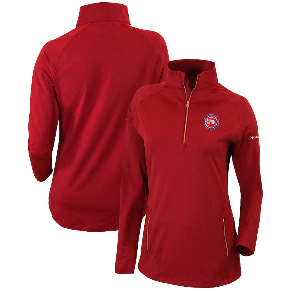 Detroit Pistons Women's Omni-Wick Outward Nine Quarter-Zip Pullover Top sale - Red | Columbia for sale