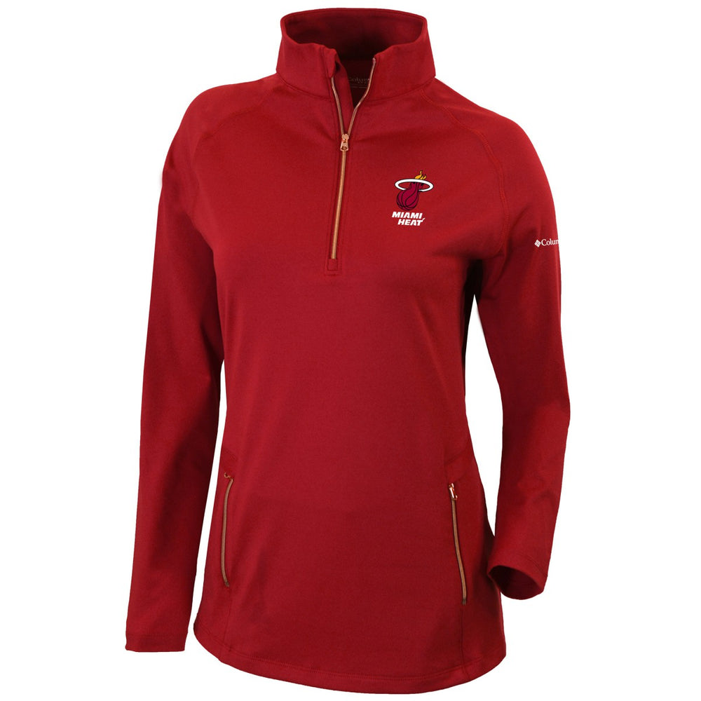 Miami Heat Women's Omni-Wick Outward Nine Quarter-Zip Pullover Top - Red | Columbia for sale