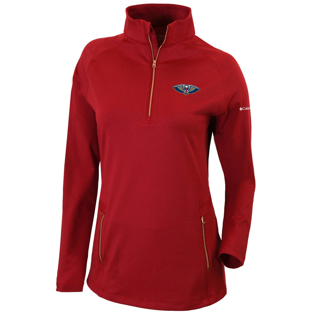 New Orleans Pelicans Women's Omni-Wick Outward Nine Quarter-Zip Pullover Top - Red | Columbia online