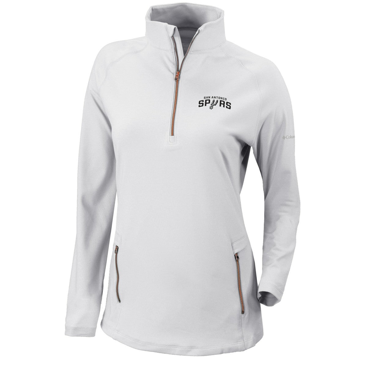 San Antonio Spurs Women's Omni-Wick Outward Nine Quarter-Zip Pullover Top - White | Columbia discount