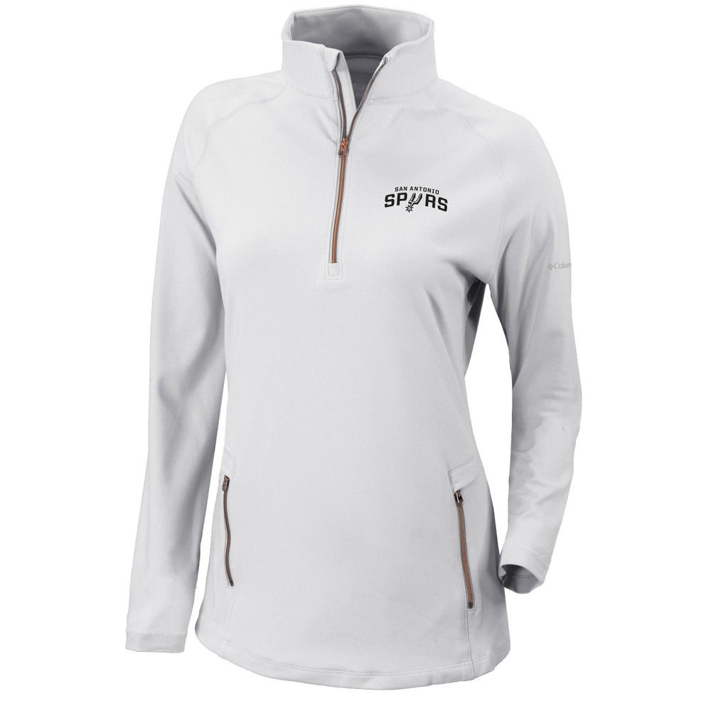 San Antonio Spurs Women's Omni-Wick Outward Nine Quarter-Zip Pullover Top - White | Columbia discount