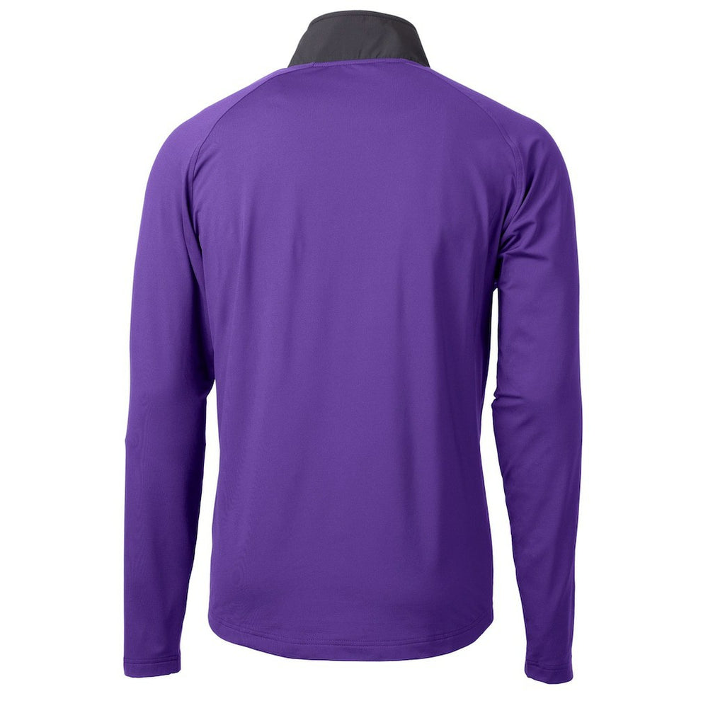 Minnesota Vikings Cutter & Buck Helmet Adapt Eco Knit Hybrid Recycled Quarter-Zip Pullover Top - Purple for sale