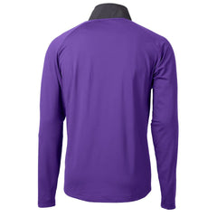 Minnesota Vikings Cutter & Buck Helmet Adapt Eco Knit Hybrid Recycled Quarter-Zip Pullover Top - Purple for sale