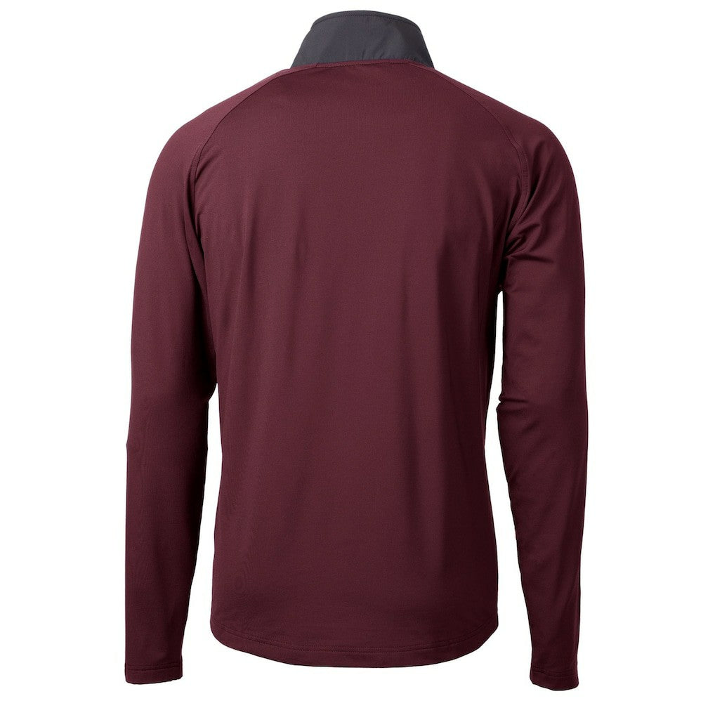 Washington Commanders Cutter & Buck Helmet Adapt Eco Knit Hybrid Recycled Quarter-Zip Pullover Top - Burgundy for sale