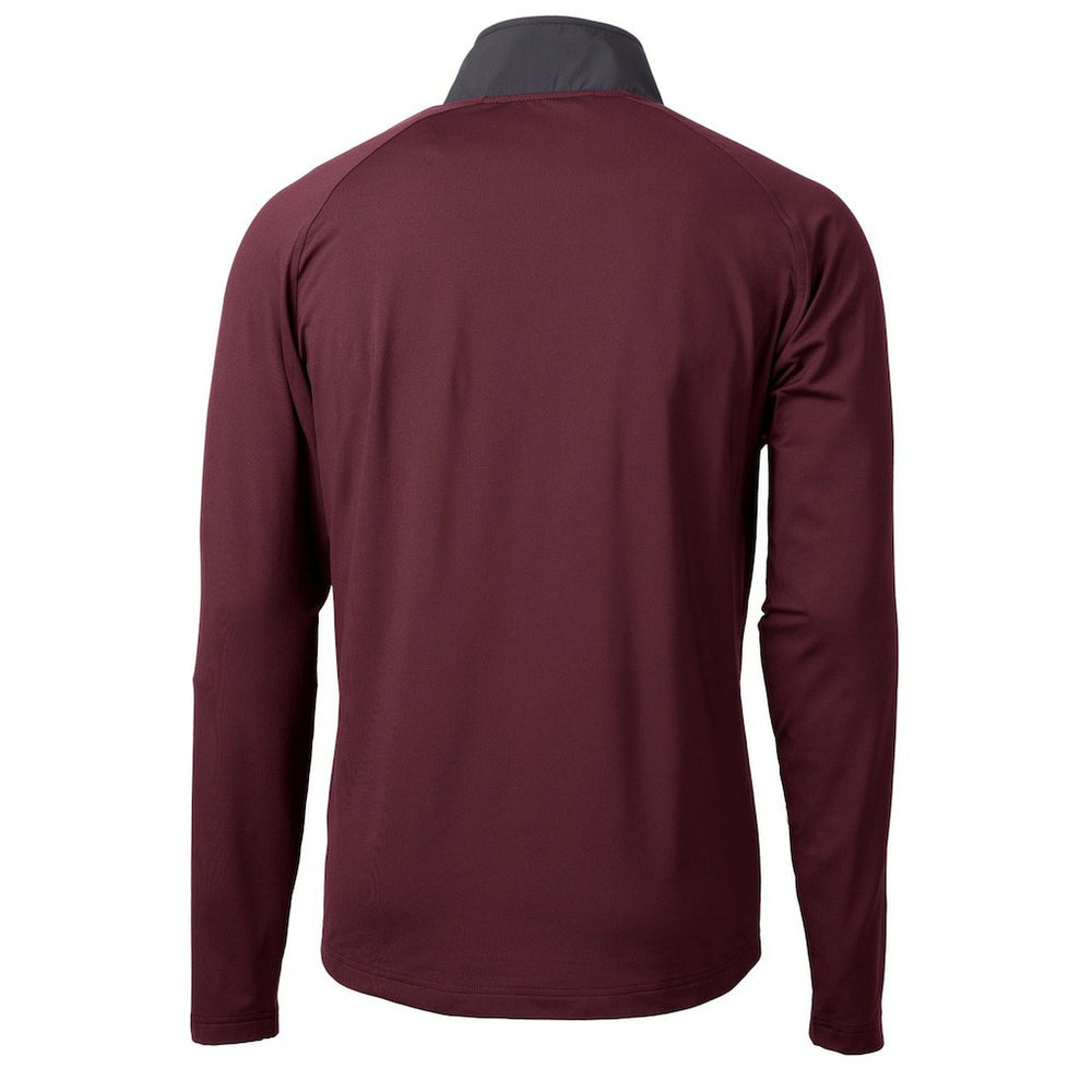 Washington Commanders Cutter & Buck Helmet Adapt Eco Knit Hybrid Recycled Quarter-Zip Pullover Top - Burgundy for sale
