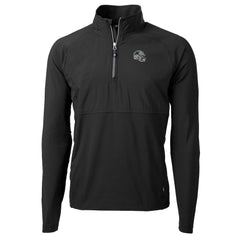 Carolina Panthers Cutter & Buck Helmet Adapt Eco Knit Hybrid Recycled Quarter-Zip Pullover Top - Black outlet