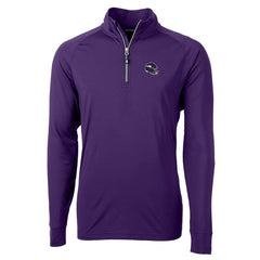 Minnesota Vikings Cutter & Buck Helmet Adapt Eco Knit Stretch Recycled Quarter-Zip Pullover Top - Purple for sale