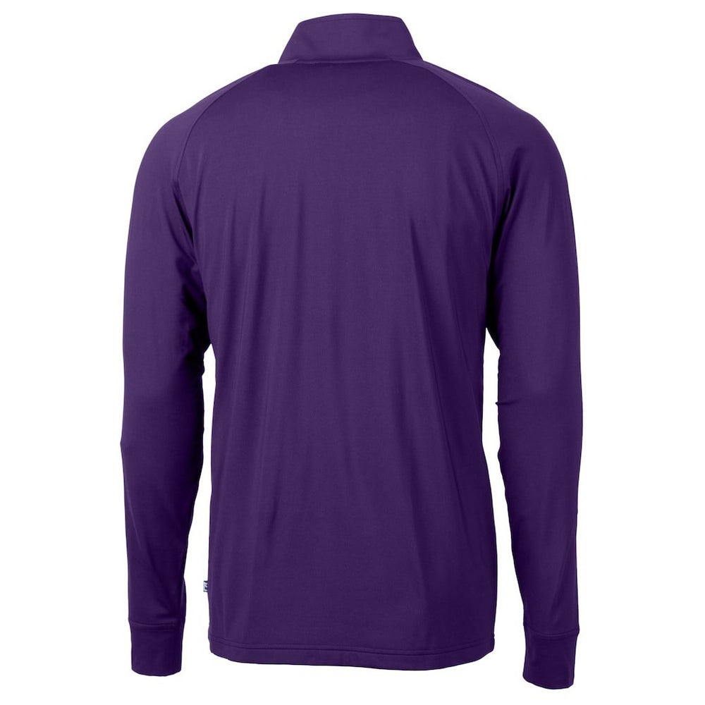 Minnesota Vikings Cutter & Buck Helmet Adapt Eco Knit Stretch Recycled Quarter-Zip Pullover Top - Purple for sale