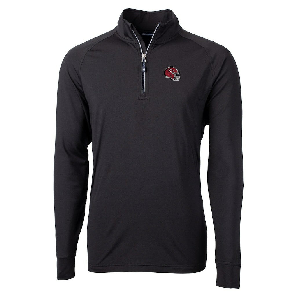 Kansas City Chiefs Cutter & Buck Helmet Adapt Eco Knit Stretch Recycled Quarter-Zip Pullover Top - Black sale