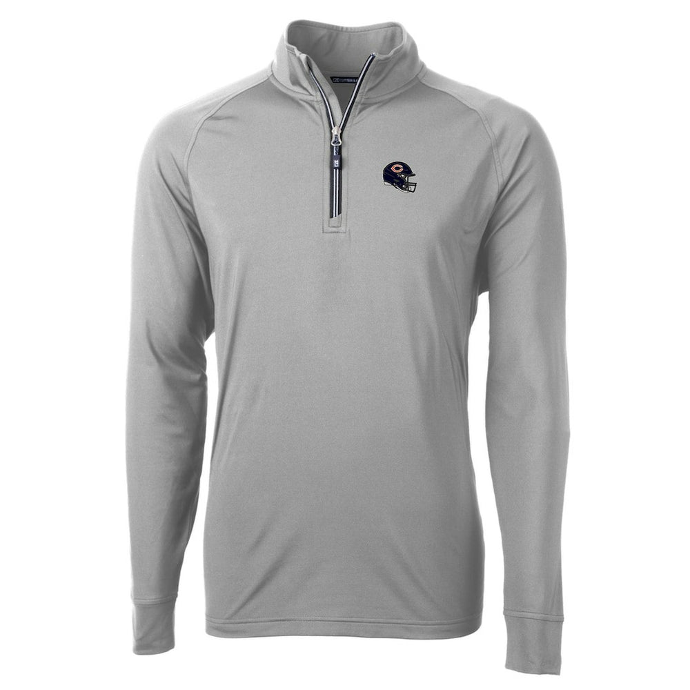 Chicago Bears Cutter & Buck Helmet Adapt Eco Knit Stretch Recycled Quarter-Zip Pullover Top - Silver sale