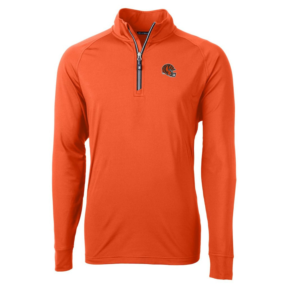Cincinnati Bengals Cutter & Buck Helmet Adapt Eco Knit Stretch Recycled Quarter-Zip Pullover Top - Orange sale