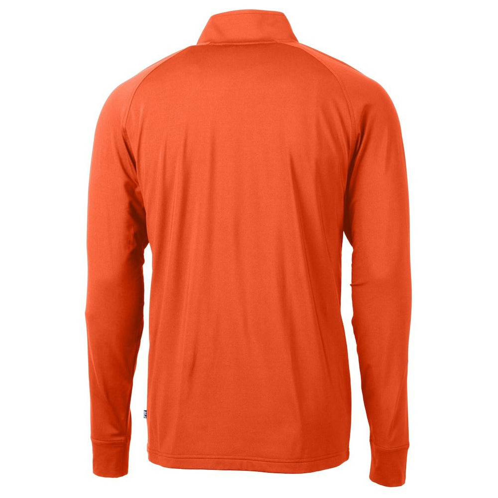 Cincinnati Bengals Cutter & Buck Helmet Adapt Eco Knit Stretch Recycled Quarter-Zip Pullover Top - Orange sale