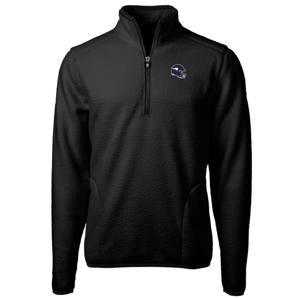 Minnesota Vikings Cutter & Buck Helmet Cascade Eco Sherpa Fleece Quarter-Zip Pullover Jacket - Black outlet