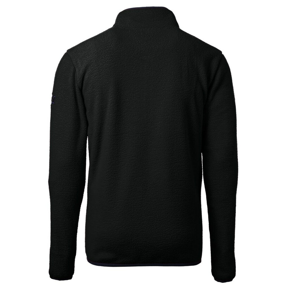 Minnesota Vikings Cutter & Buck Helmet Cascade Eco Sherpa Fleece Quarter-Zip Pullover Jacket - Black outlet