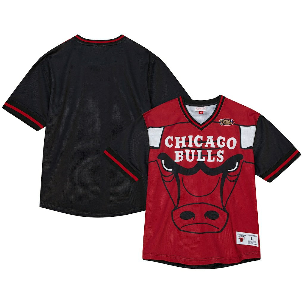 Chicago Bulls Jumbotron 3.0 Mesh V-Neck T-Shirt sale - Red | Mitchell & Ness for sale