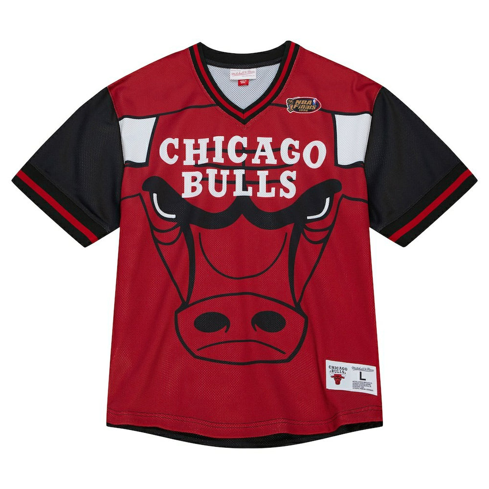 Chicago Bulls Jumbotron 3.0 Mesh V-Neck T-Shirt sale - Red | Mitchell & Ness for sale
