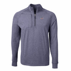 Cincinnati Reds Cutter & Buck Americana Logo Big & Tall Adapt Eco Knit Stretch Recycled Quarter-Zip Pullover Top - Heather Navy