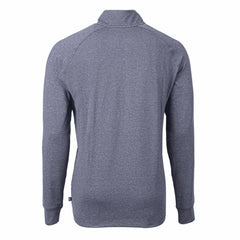 Cincinnati Reds Cutter & Buck Americana Logo Big & Tall Adapt Eco Knit Stretch Recycled Quarter-Zip Pullover Top - Heather Navy
