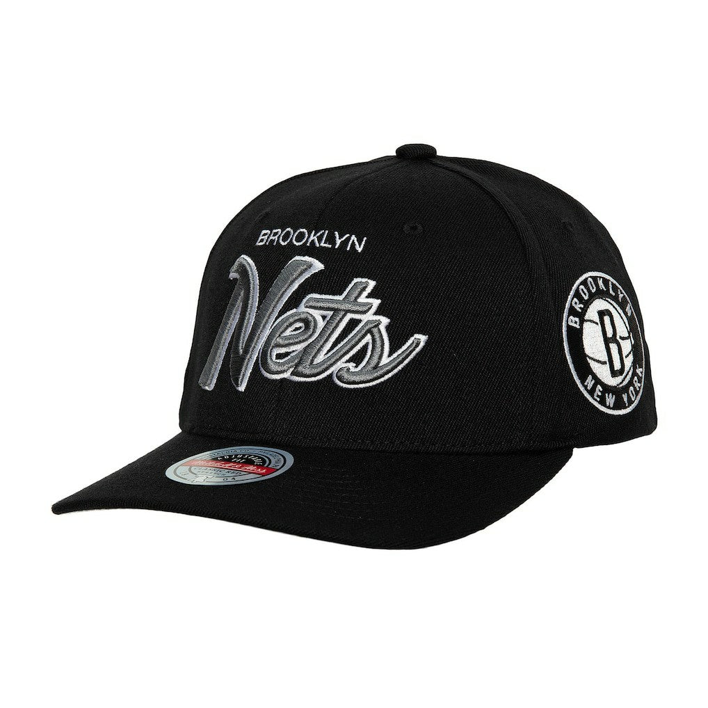 Brooklyn Nets MVP Team Script 2.0 Stretch-Snapback Hat - Black | Mitchell & Ness outlet