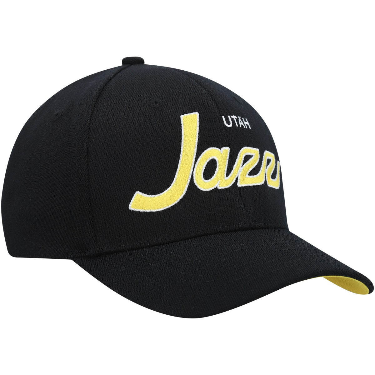 Utah Jazz MVP Team Script 2.0 Stretch Snapback Hat - Black | Mitchell & Ness outlet