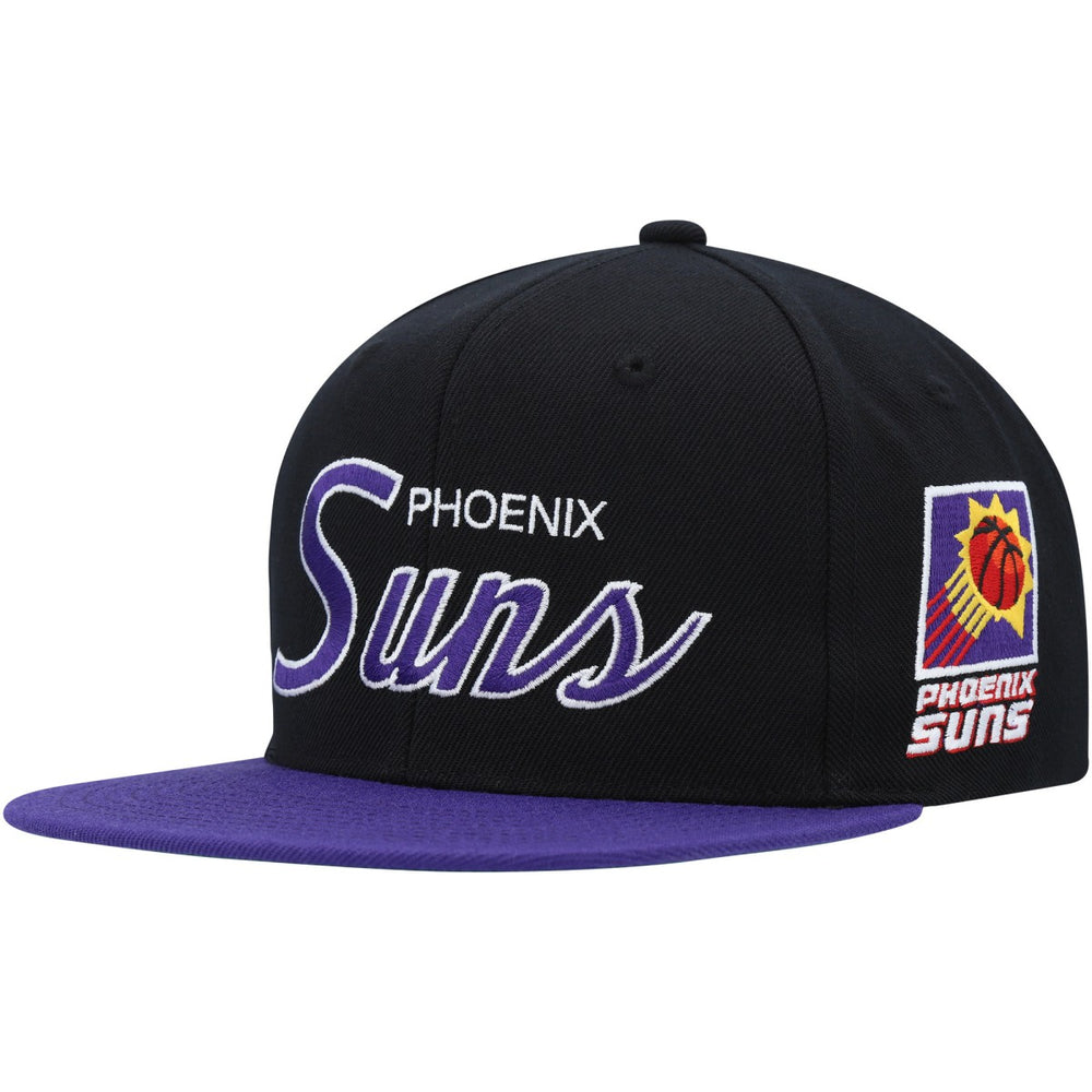 Phoenix Suns Hardwood Classics MVP Team Script 2.0 Snapback Hat - Black | Mitchell & Ness cheap